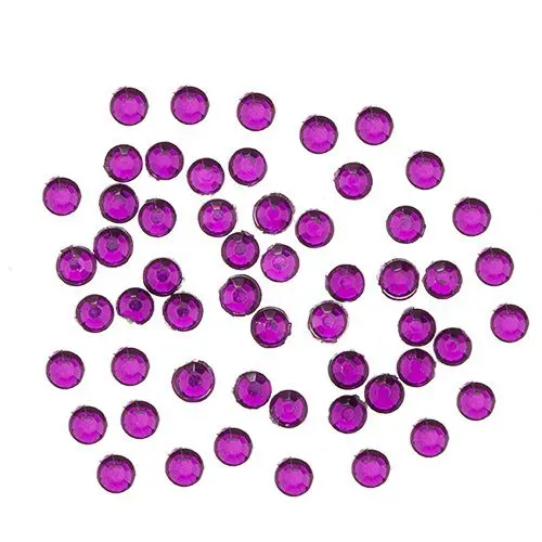 Decorațiuni unghii, culoare violet, 1,5mm - strasuri rotunde în săculeț, 90 buc