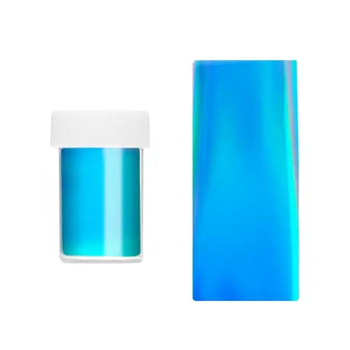 Folie decorativă pentru unghii - albastră cu efect holografic