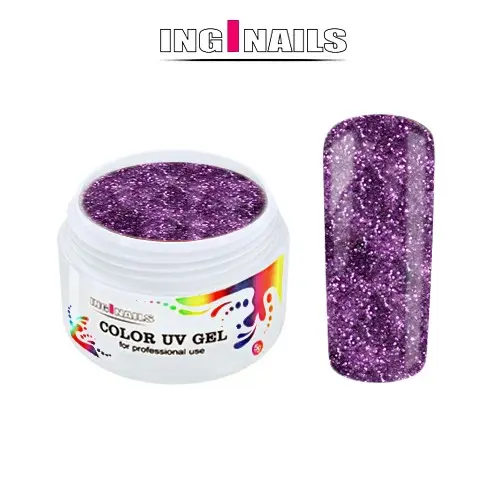 Gel UV colorat Inginails 5g – Purple Glitter