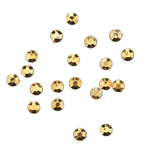 Decorațiuni nail art 1,5mm - strasuri rotunde într-un săculeț, galben-aurii, 20buc