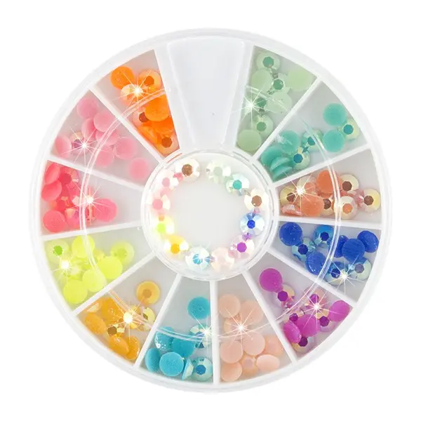 Decorațiuni nail art – strasuri 4 mm - diverse culori cu efect AB