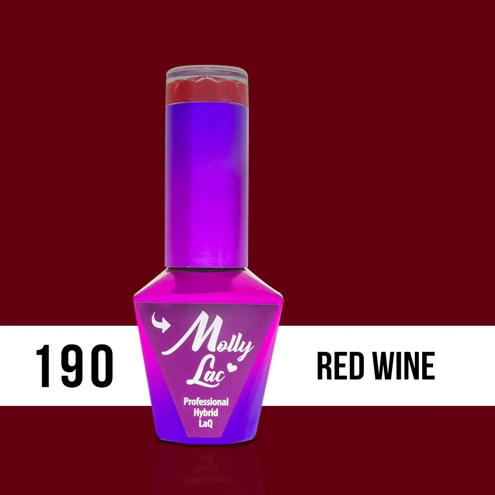 MOLLY LAC gel de unghii Hearts and Kisses - Red Wine 190, 10ml