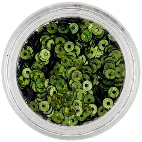 Paiete nail art în formă de disc, verde măslină