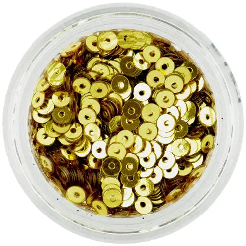 Paiete nail art rotunde, aurii, în formă de disc